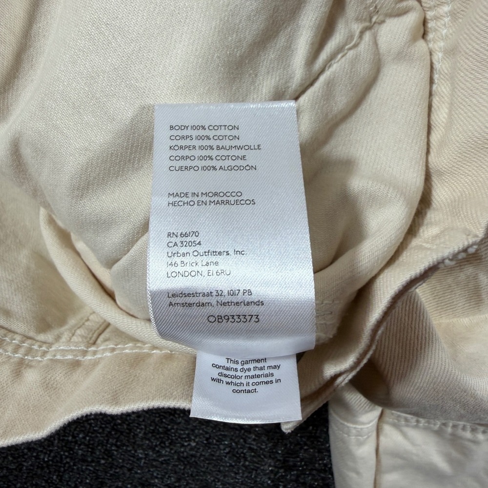 We‎ The Free Cream Denim Jacket Women's S Oversized Trucker Jean Coastal Utility - Picture 8 of 8